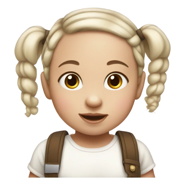  baby white girl with pigtails  sticker