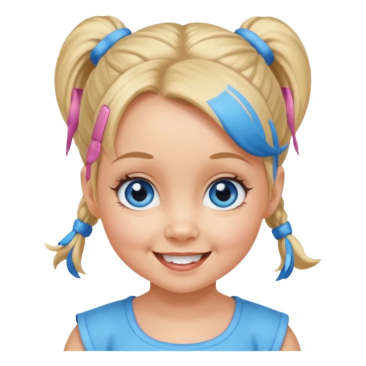 Baby Spice with blue eyes, ponytails hair sticker
