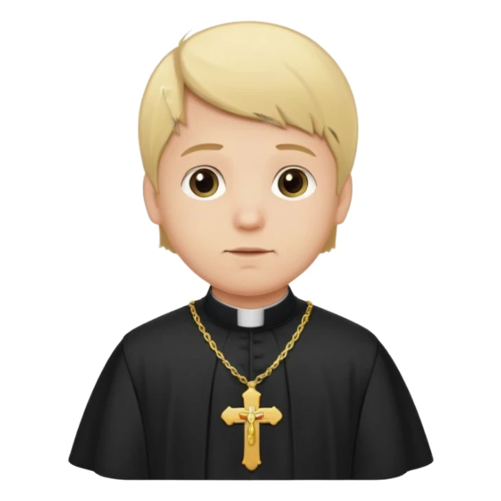 visablity pregnant man with parted blonde middle hair  and dressed like a catholic priest  sticker