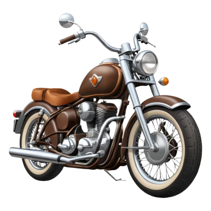 Draw a classic cruiser motorcycle with chrome details & leather seat. sticker