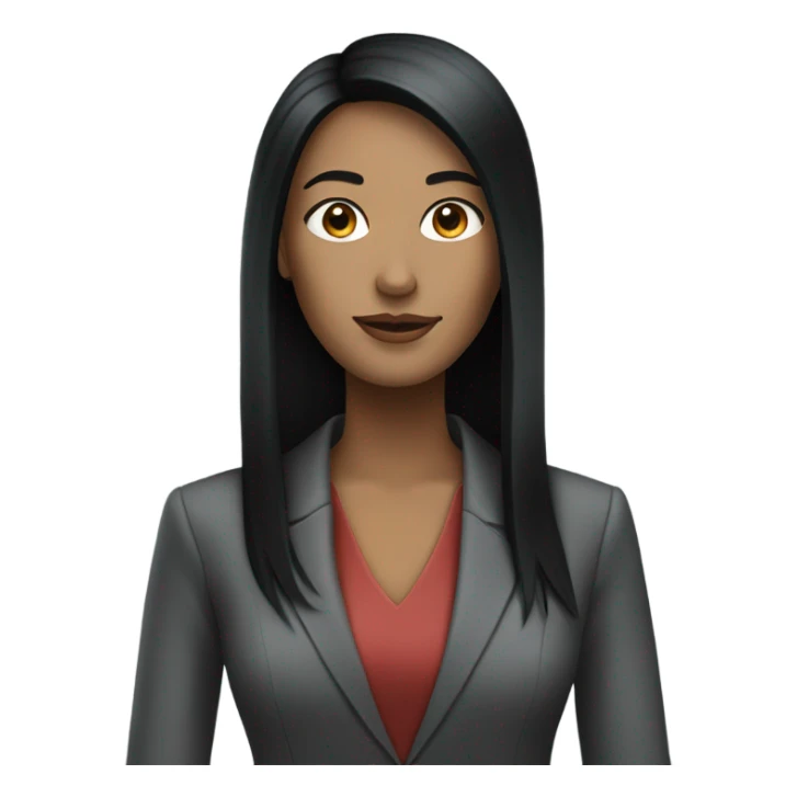 business woman long straight black hair sticker