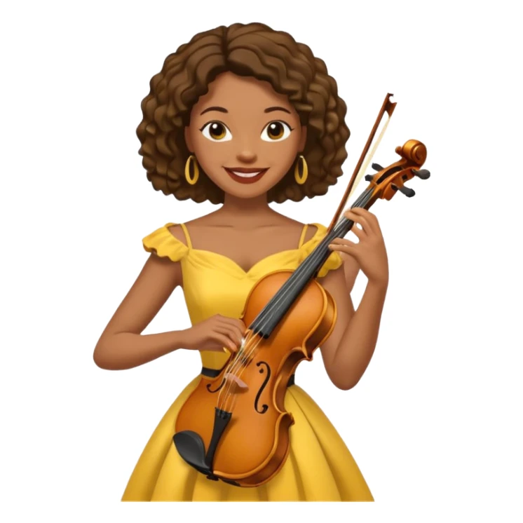 yellow-colored violinist black woman  sticker