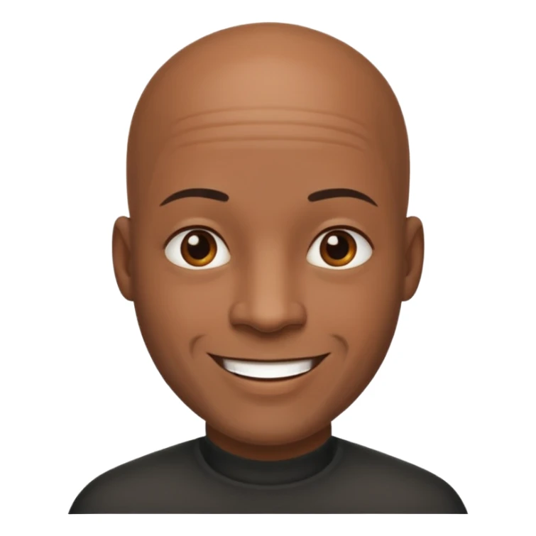 black bald man with strong and smile calm sticker