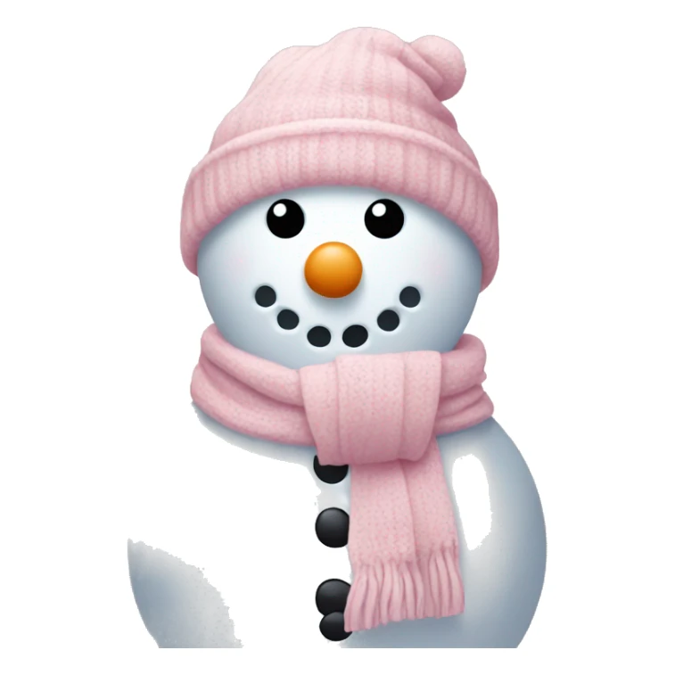 Snowman with light pink scarf and hat sticker