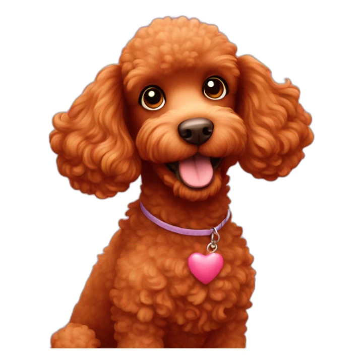 red poodle catching hearts and stars  sticker