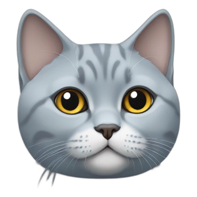 Blue and white British shorthair cat sticker