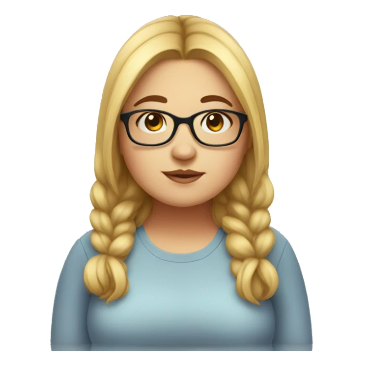 chubby girl with glasses sticker