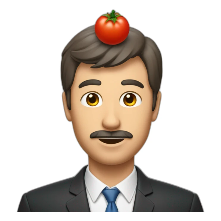 Un homme avec une tête de tomate sticker