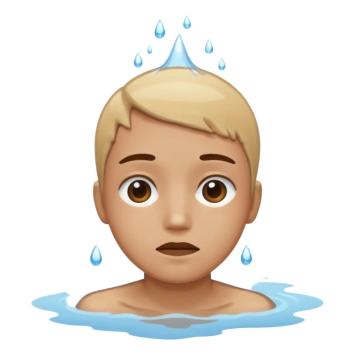 Tête qui se noit dans l’eau avec l’eau à la moitié du visage  sticker