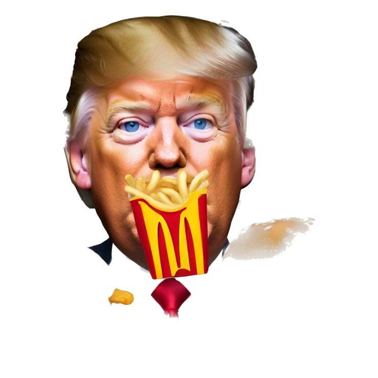 donald trump eating mcdonalds sticker