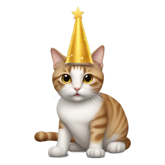 cat wearing a birthday hat and a star wars costume sticker