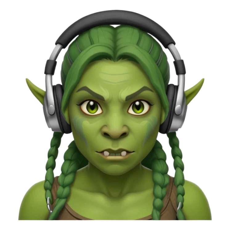 ork  woman with headphones sticker