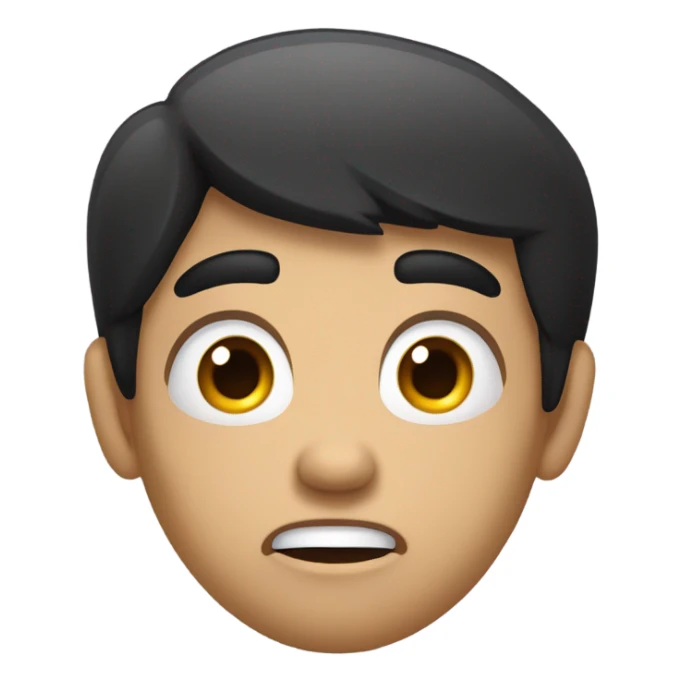 shocking expression with black hair naturalstic  sticker