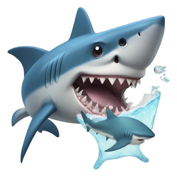 shark eating baby shark sticker