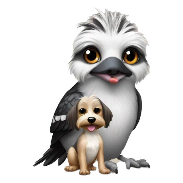 Kookaburra with a miniature Schnauzer dog  sticker