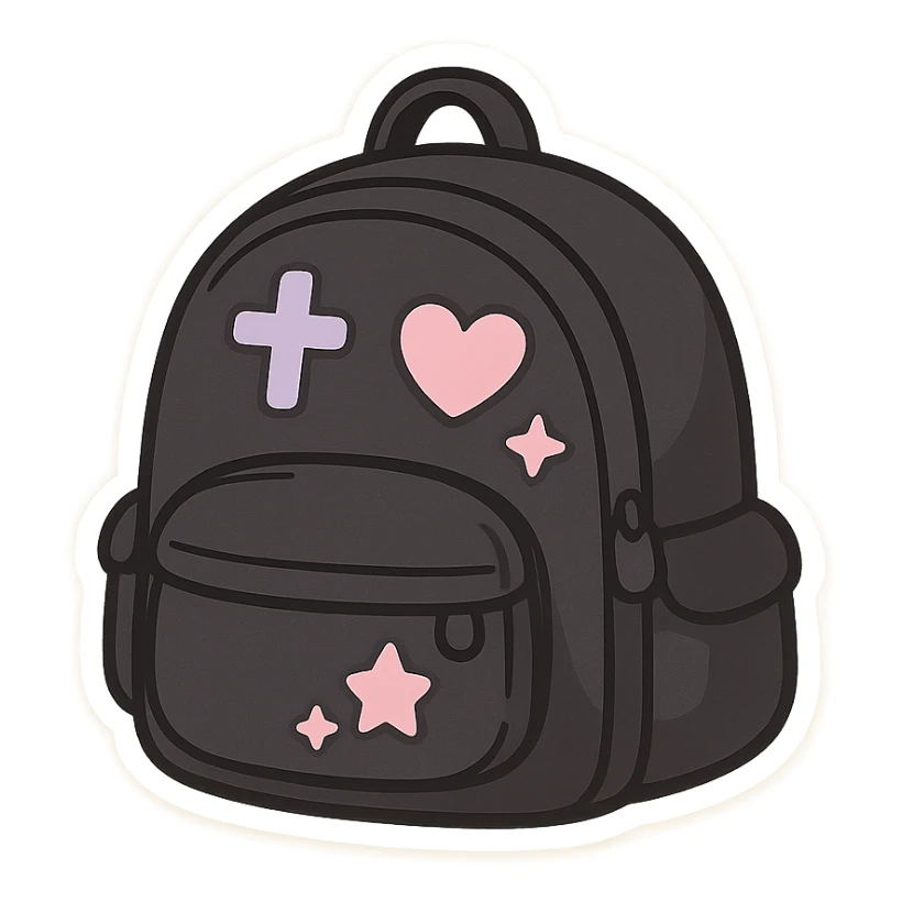 pastel emo black object   sticker