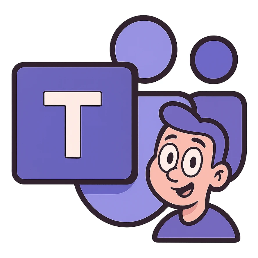 Microsoft Teams logo in flat toon style sticker