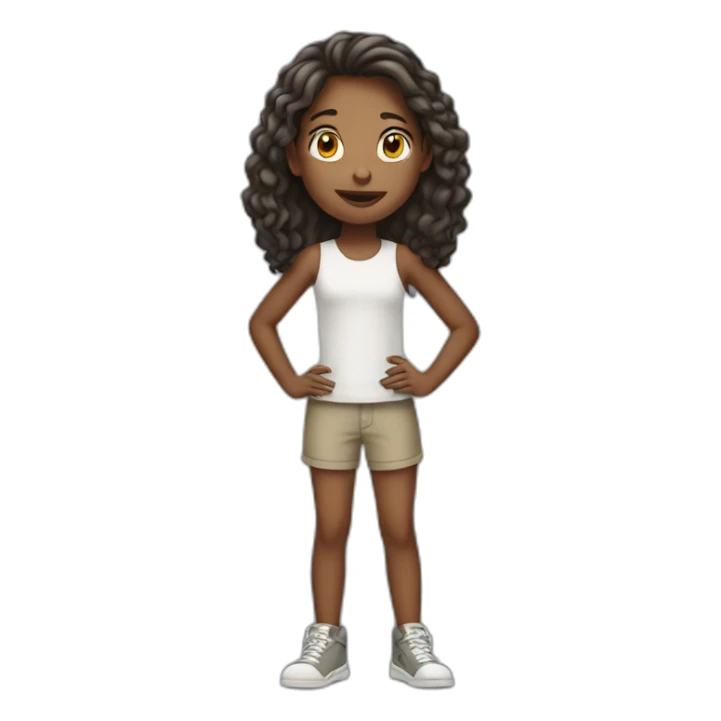 white 12 years old girl stand up sticker