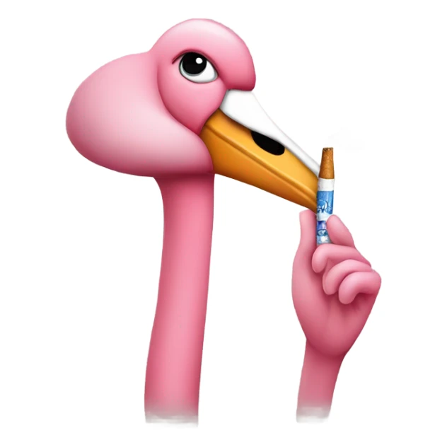Pink flamingo is smoking a cigarette  sticker