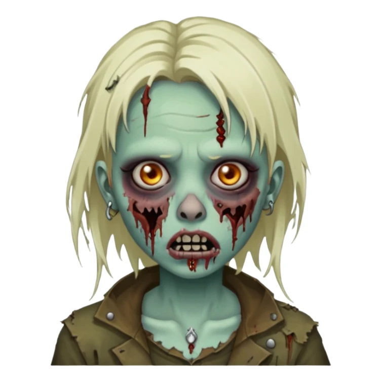 Zombie girl with a septum piercing sticker