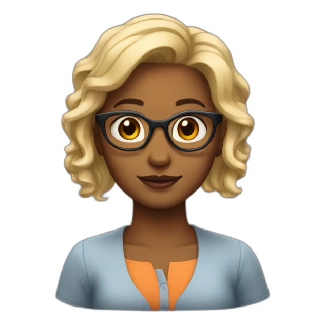 librarian girl shor hair sticker