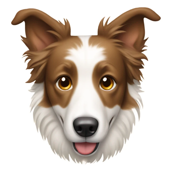 A sand and White border collie with falling ears and short haïr sticker