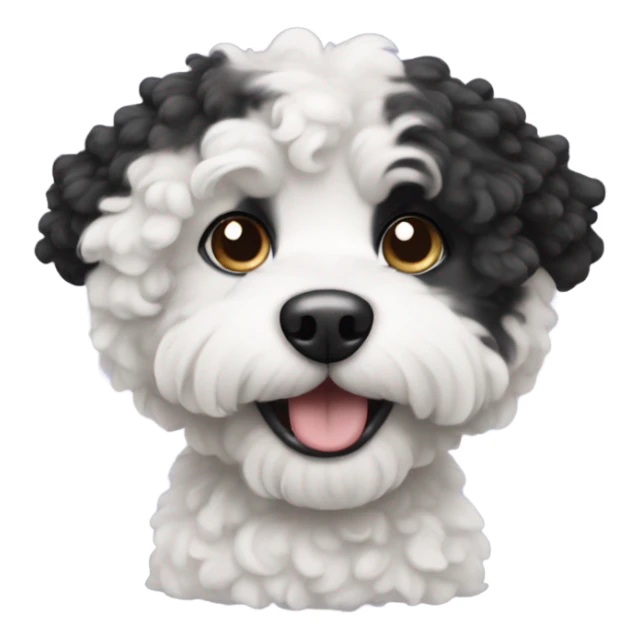 Black and white curly haired small dog sticker