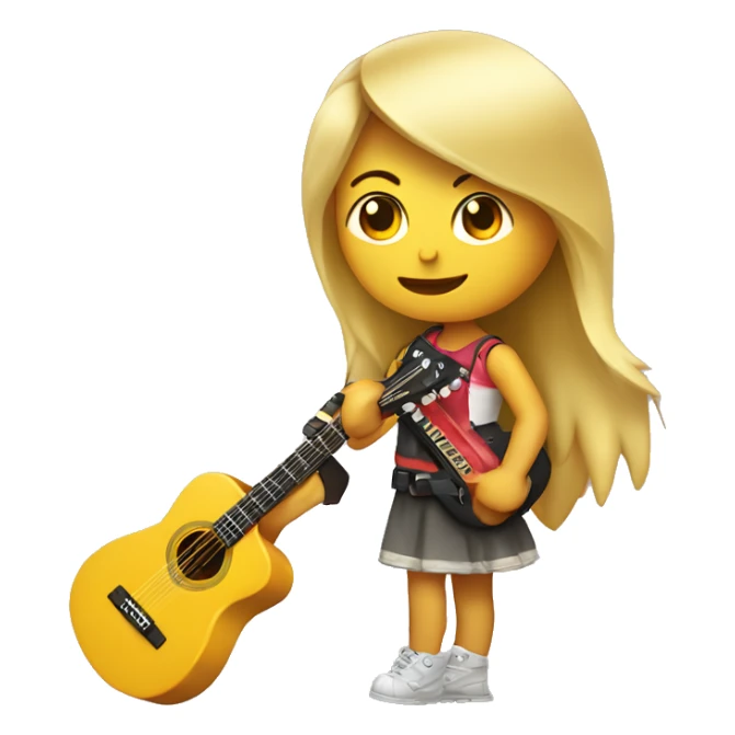 CHICA RUBIA CON GUITARRA EN LA QUE PONGA EXTREMODURO sticker