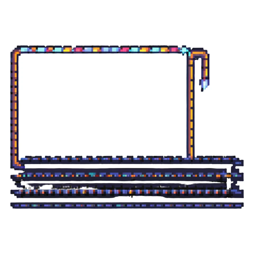 pixel art style construction sign with animated lights or moving stripes, interactive vibe sticker