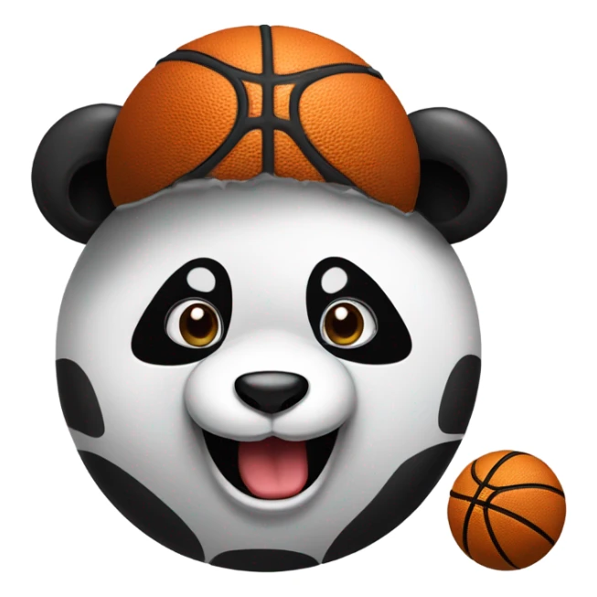 Panda with poop on head eating basketball sticker