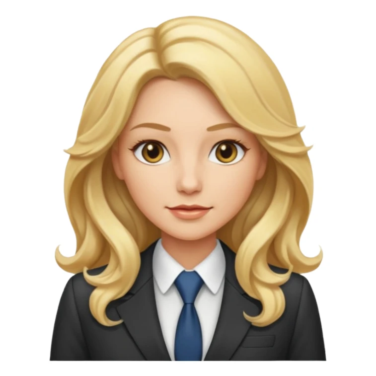 elegant female boss with long blonde wavy hair sticker
