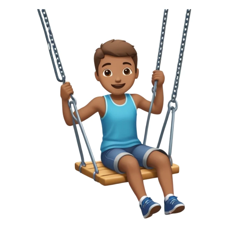 person on a playground swing, mid-air sticker