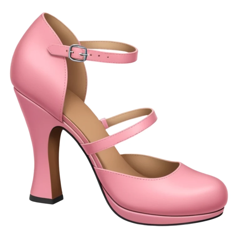 Has a rounded toe and a strap across the instep — one pink pair resembles this style. sticker