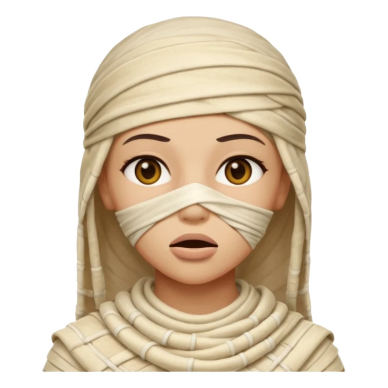 The mummy girl with her mouth closed sticker