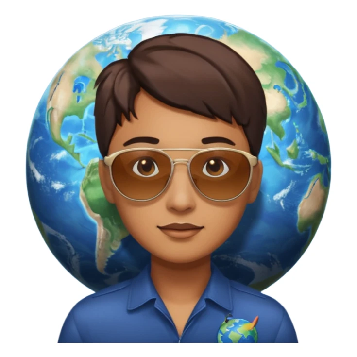 Hqz un emoji mezclando estos 😎🌍 sticker