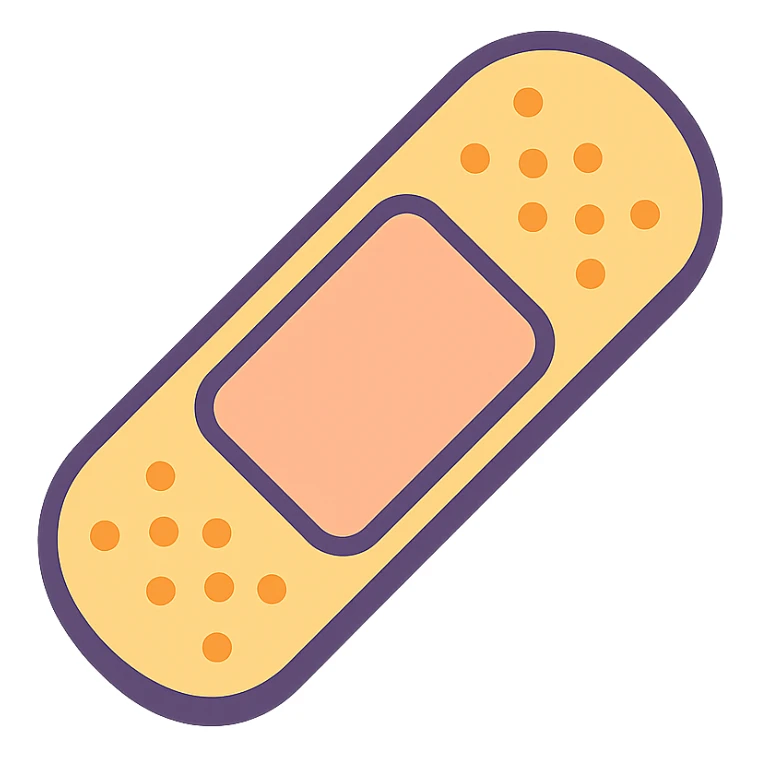 bandage, cartoon style, soft colors sticker