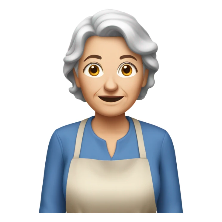 Brown hair white grandmother baking pie sticker