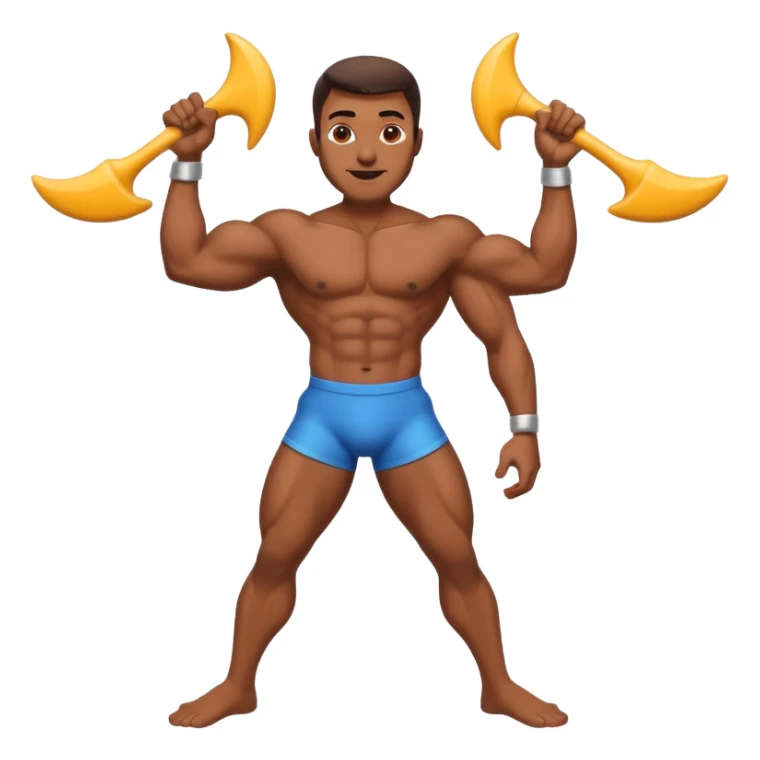 Brown skin man with boomerang like legs sticker