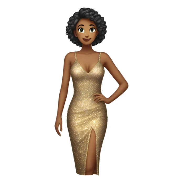 sparkly long bodycon dress sticker