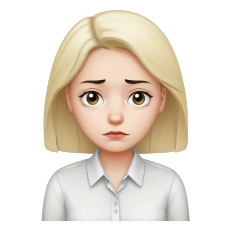 sad women office worker sticker