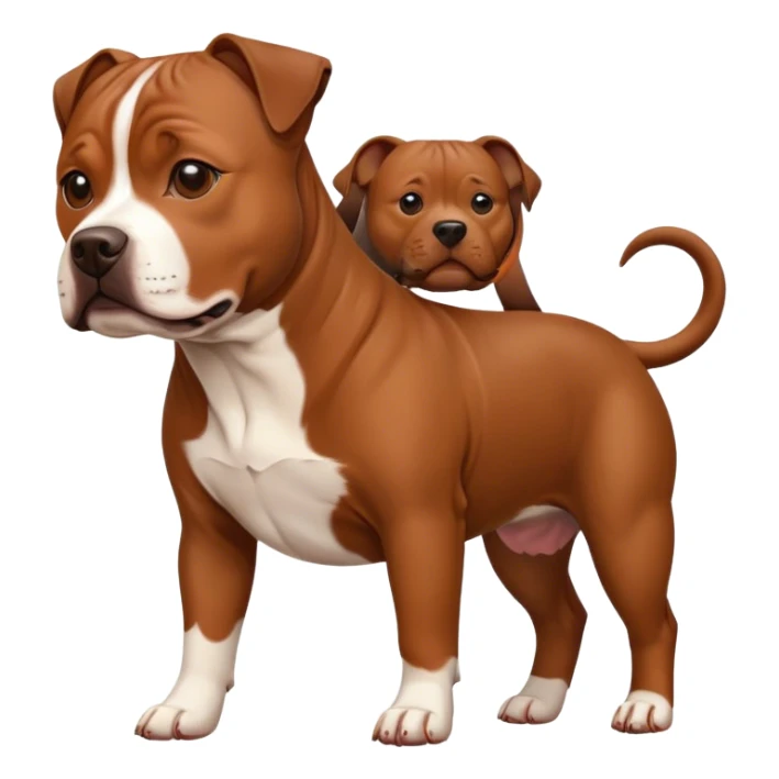 Staffordshire Bull Terrier brown walk sticker