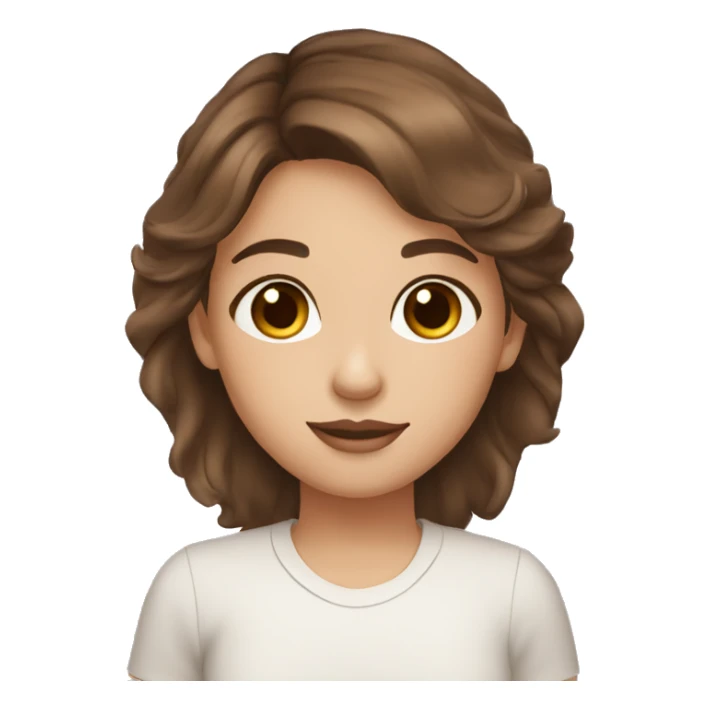 Brown hair girl brown eyes light skin doing skin care sticker