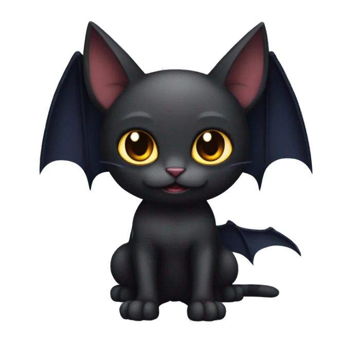 Black-Vampire-Batty-Cat-Fakémon-Cat With Bat-wings as ears  sticker