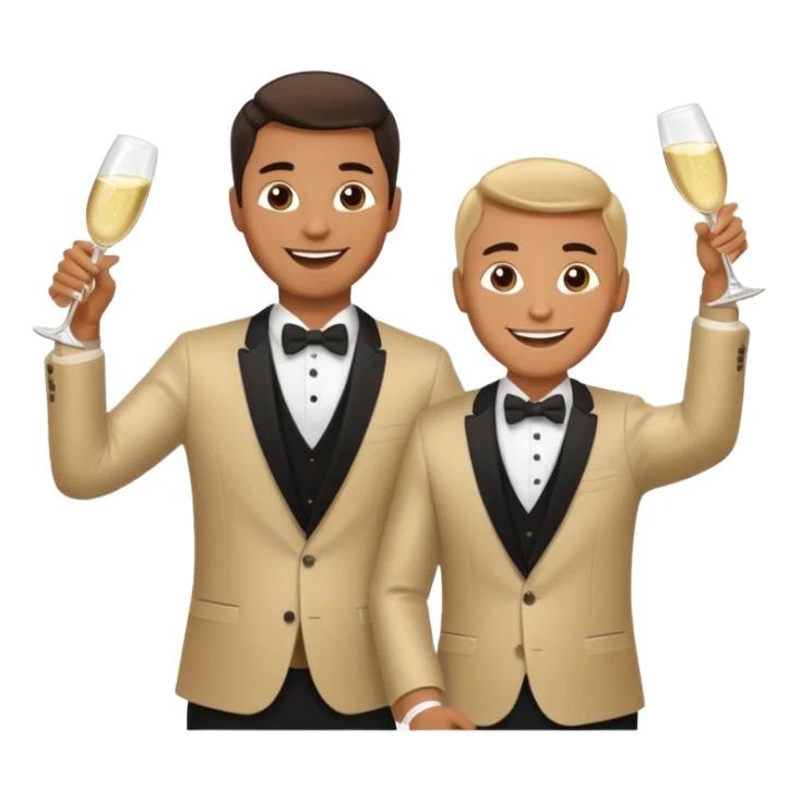 happy man raising two bottles of champagne sticker