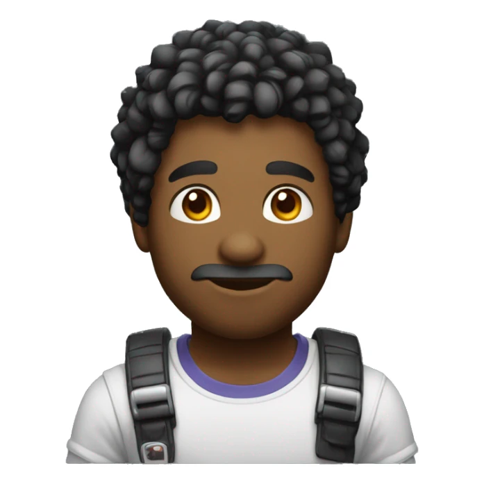 un chico de pelo negro gamer estando cabreado sticker