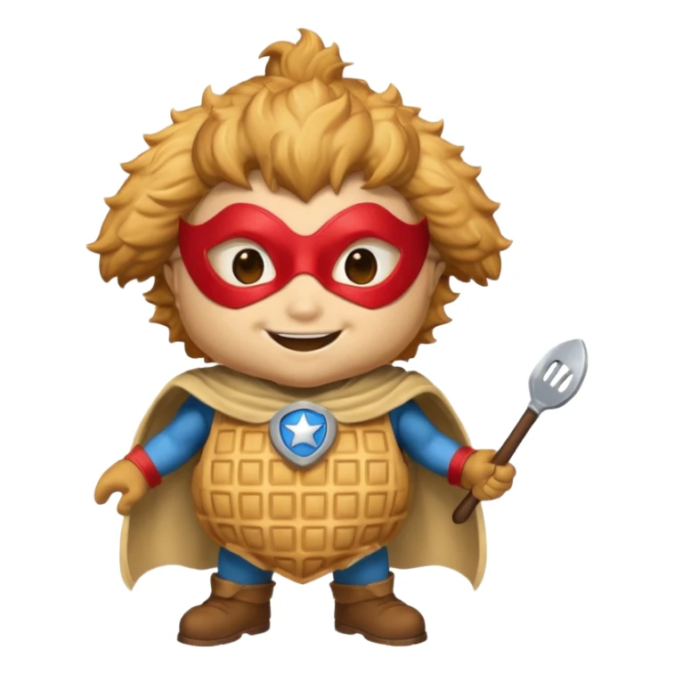 a hero who wear Waffle costume  with a hero mask  sticker
