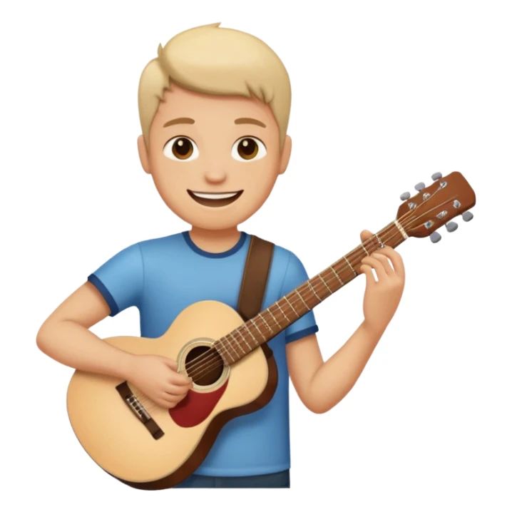 A Heart how is holding a guitar and smile sticker