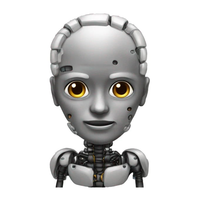 crie o emoji de um cerebro robotic sticker