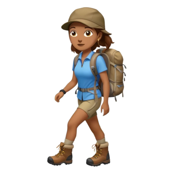 woman hiking  brown hair sticker