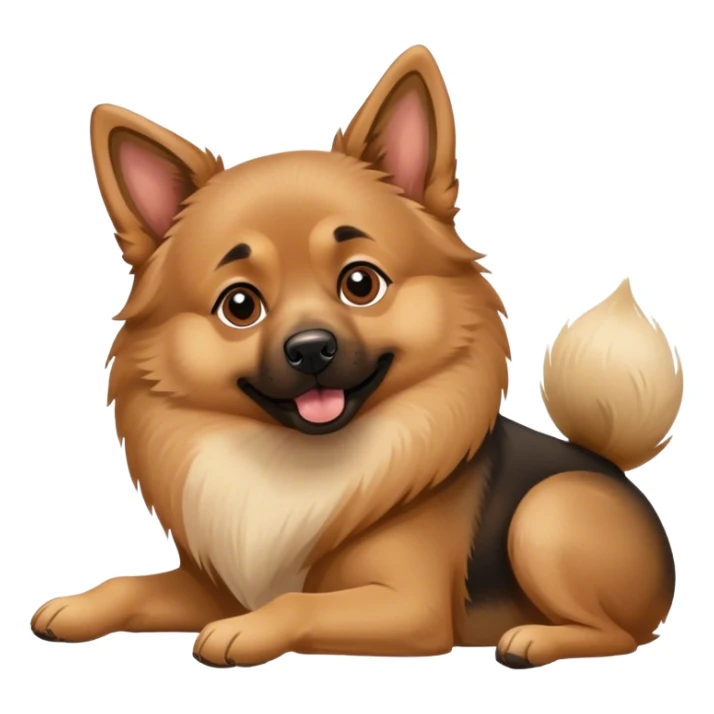 German Shepard dog with Pomeranian dog  sticker